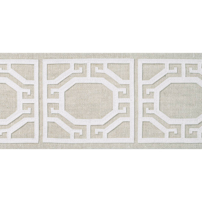 Thibaut Fabric Gate Applique Tape Linen E12008 Fabric 80% Linen, 20% Polyester INDIA - </p><p>Repeat: V: 4.12 3.87 - My Fabric Connection -