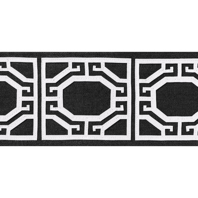 Thibaut Fabric Gate Applique Tape Onyx E12010 Fabric 80% Linen, 20% Polyester INDIA - </p><p>Repeat: V: 4.12 3.87 - My Fabric Connection -