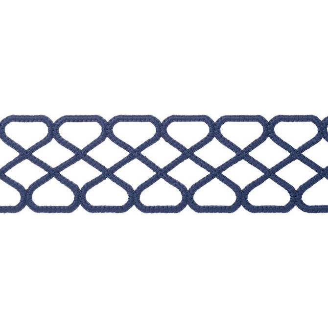 Thibaut Fabric Ripley Applique Navy E12025 Fabric 100% Polyester INDIA - </p><p>Repeat: V: 1.37 2.5 - My Fabric Connection -