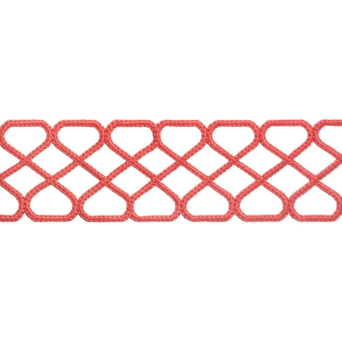 Thibaut Fabric Ripley Applique Coral E12027 Fabric 100% Polyester INDIA - </p><p>Repeat: V: 1.37 2.5 - My Fabric Connection -