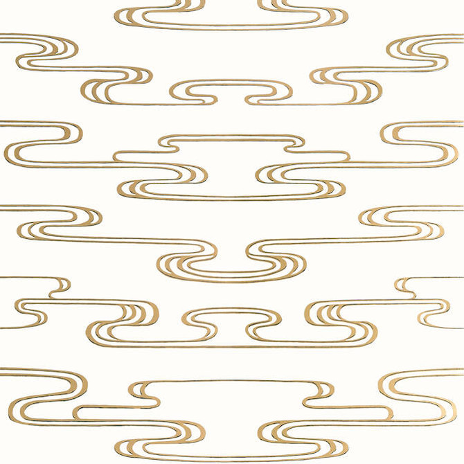 Anna French Wallpaper Cloudwater Metallic Gold AT23152 Wallpaper Wallpaper UNITED STATES - </p><p>Repeat: V: 25.25 27 - My Fabric Connection -
