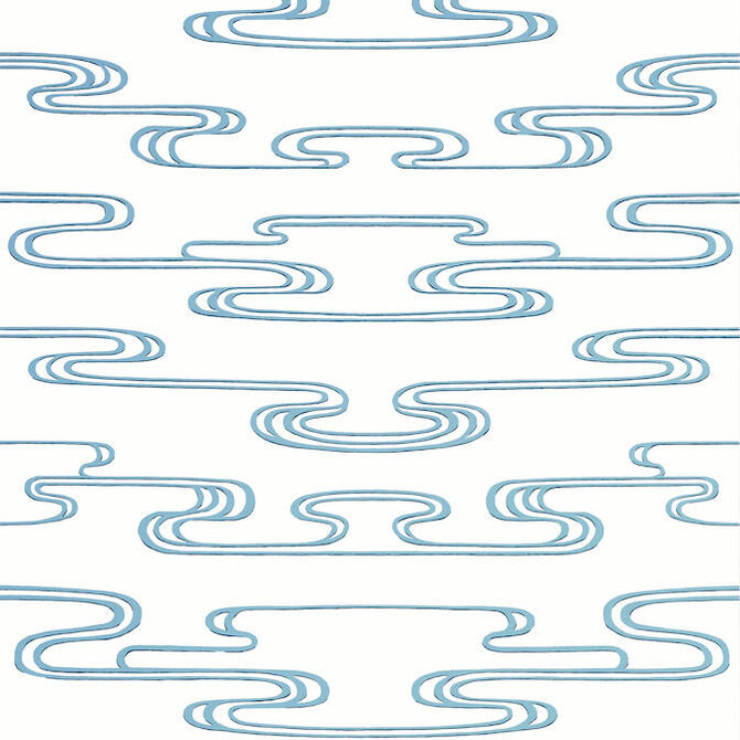 Anna French Wallpaper Cloudwater Blue AT23153 Wallpaper Wallpaper UNITED STATES - </p><p>Repeat: V: 25.25 27 - My Fabric Connection -
