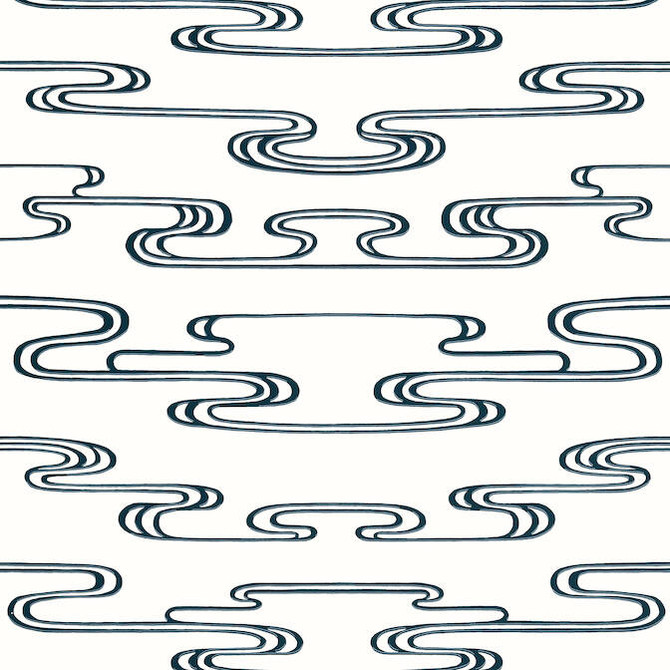 Anna French Wallpaper Cloudwater Black AT23155 Wallpaper Wallpaper UNITED STATES - </p><p>Repeat: V: 25.25 27 - My Fabric Connection -