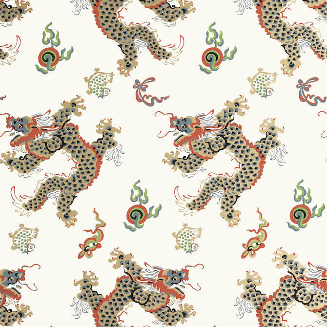 Anna French Wallpaper Dragon Dance Metallic Gold on Neutral AT23183 Wallpaper Wallpaper UNITED STATES - </p><p>Repeat: V: - 27 - My Fabric Connection -