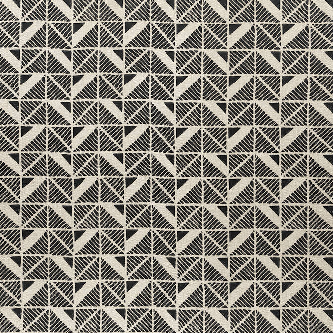 Anna French Fabric Bloomsbury Square Black AF23120 Fabric 100% Linen INDIA - </p><p>Repeat: V: 9 54 - My Fabric Connection -