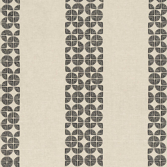 Anna French Fabric Fairmont Stripe Embroidery Black AW23131 Fabric 90% Linen, 10% Viscose INDIA - </p><p>Repeat: V: 9.5 51.5 - My Fabric Connection -