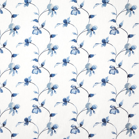 Carole Fabric All My Heart Delft Blue Crush Base: 52% Polyester, 48% Cotton Embr:100% Viscose India 9 1/4" V, 9 1/4" H HD 53"" - My Fabric Connection -