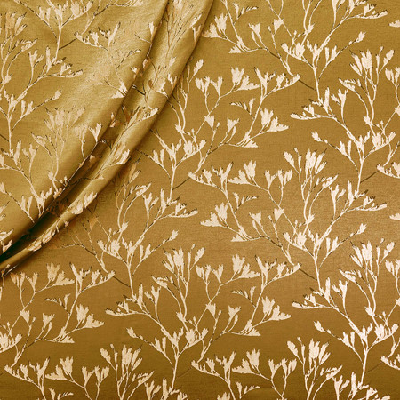 Carole Fabric A Million Bucks Ochre Fearless 67% Polyester, 33% Cotton India 18 1/8" V, 18 1/2" H 55" - My Fabric Connection -