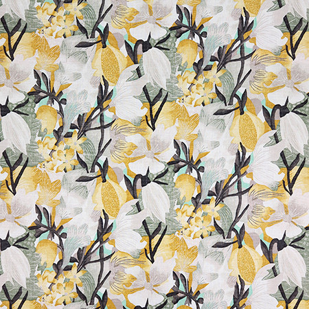 Carole Fabric Juanita Gold First Impressions 55% Linen, 45% Viscose-Washed UK 17 1/2" V, 18" H HD 55" - My Fabric Connection -