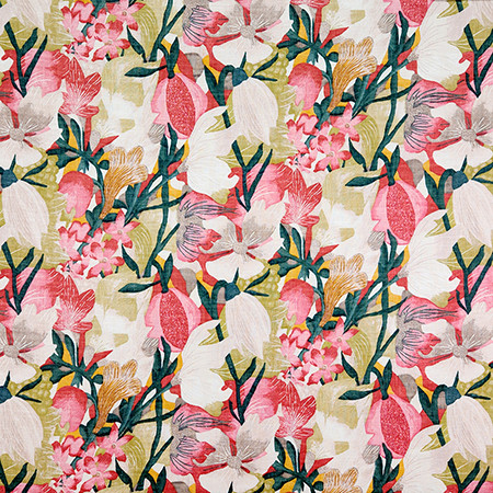 Carole Fabric Juanita Watermelon First Impressions 55% Linen, 45% Viscose-Washed UK 17 1/2" V, 18" H HD 55" - My Fabric Connection -