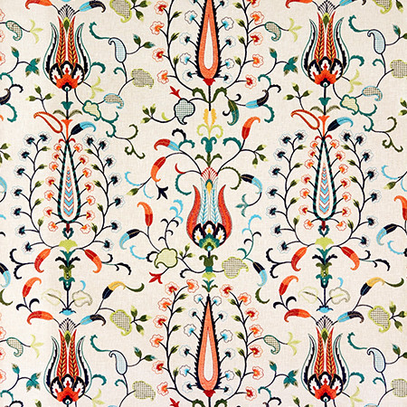 Carole Fabric Chance To Create Multi Hidden Treasure Base: 50% Poly, 50% Cotton Embr: 70% Poly, 30% Cotton India 30 1/2" V, 25 1/2" H 50" - My Fabric Connection -