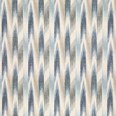 Carole Fabric Gung Ho Bluebird Hidden Treasure 36% Polyester, 26% Cotton, 22% Viscose, 16% Linen China 13 3/4" V, 9 1/8" H 55" - My Fabric Connection -