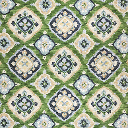 Carole Fabric No Comparison Grass Hidden Treasure 100% Cotton Spain 27" V, 13 1/2" H HD 54" - My Fabric Connection -