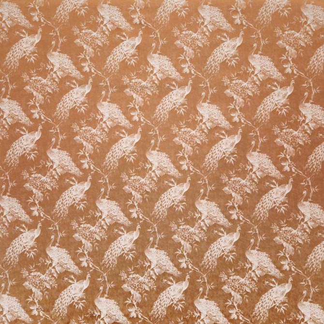 Carole Fabric Roaming Peacock Spice Manchester Base: 44% Polyester, 34% Rayon, 22% Cotton Embr: 100% Polyester India 13 1/2" V, 7" H HD 55 1/4"" - My Fabric Connection -