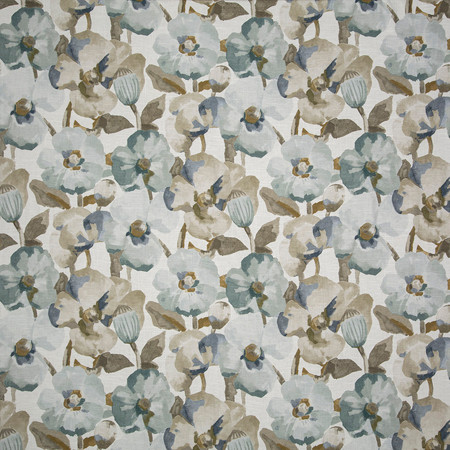 Carole Fabric Finch Way Porcelain Misty Glen 55% Linen, 45% Viscose UK 25 1/8" V, 13 1/2" H HD 54"" - My Fabric Connection -