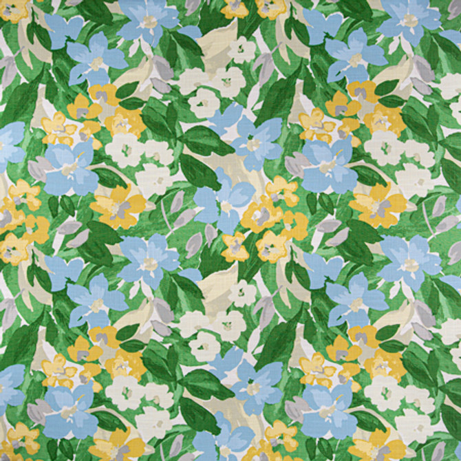 Carole Fabric Grand Scheme Bluebell Misty Glen 75% Cotton, 25% Linen- Soil Repellent Pakistan 25" V, 26 3/4" H 54 1/4"" - My Fabric Connection -