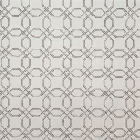 Carole Fabric Conversation Grey Neutral Ground Base: 68% Polyester, 21% Linen, 11% Cotton Embr: 60% Polyester, 25% Cotton, 15% Linen India 6 3/8" V, 6 3/4" H 51"" - My Fabric Connection -