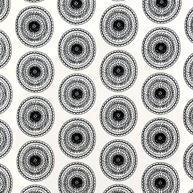 Carole Fabric Abroad Onyx Oasis Base: 75% Cotton,25% Polyester Embr: 50% Cotton, 50% Viscose India 9 1/2" V, 9" H HD 53" - My Fabric Connection -