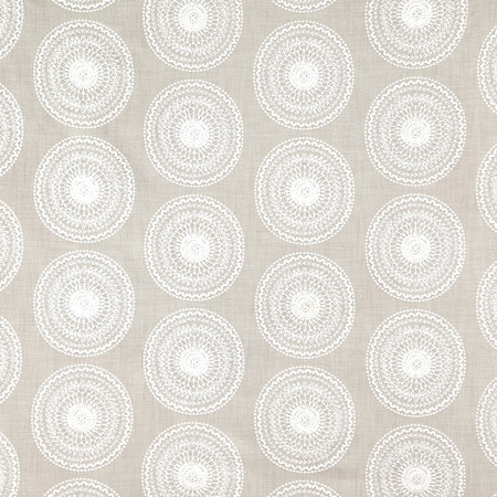 Carole Fabric Abroad Silver Oasis Base: 75% Cotton,25% Polyester Embr: 50% Cotton, 50% Viscose India 9 1/2" V, 9" H HD 53" - My Fabric Connection -