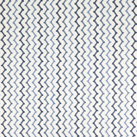Carole Fabric Dont Stress Porcelain Blue Oasis Base: 100% Polyester Embr: 100% Cotton India 2" V, 4 1/2" H 54.75" - My Fabric Connection -