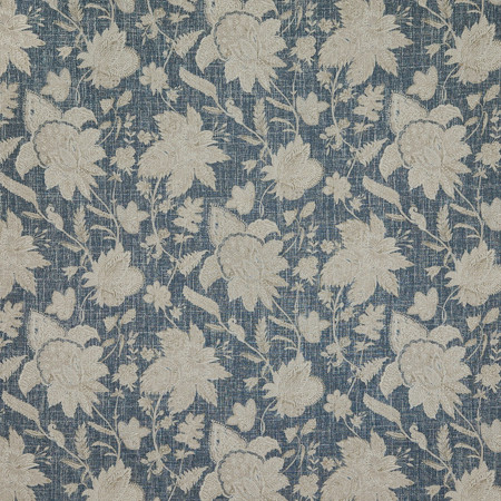 Carole Fabric She Explores Indigo Oasis 36% Polyester, 26% Cotton, 22% Viscose, 16% Linen China 16" V, 13 1/2" HD 55" - My Fabric Connection -