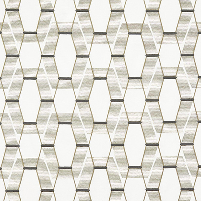 Carole Fabric Lunch Date Charcoal Shape Shifter Base: 60% Cotton, 40% Poly Embr: 100% Poly India 11 1/4" V, 8 3/4" H 52" - My Fabric Connection -