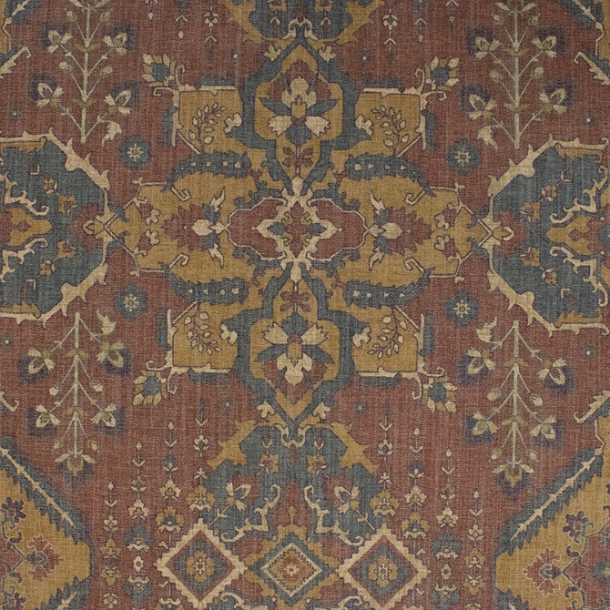 Greenhouse Fabric S6360 Spice 50% Polyester, 24% Cotton, 14% Linen, 12% Viscose Turkey 45,000 </p><p>Repeat: 27" H, 27" V 55" - My Fabric Connection -