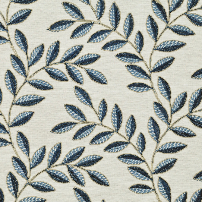 Greenhouse Fabric S6265 Ink Blue - 71% Polyester, 29% Cotton With 100% Polyester Embroidery India 9000 17.25" H, 6.5" V 52" - My Fabric Connection -