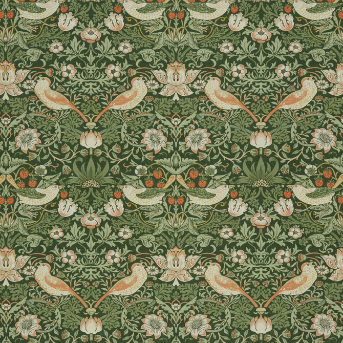 Wmah Fabric 7866 Strawberry Thief 2 Chive Fabric 100%COT SPAIN MARTINDALE WEAR TEST (16 000 CIRCULAR RUBS) </p><p>Repeat: H: 18.250, V: 20.375 55 in - My Fabric Connection -