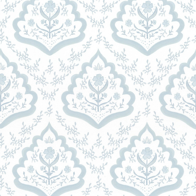 Aoc Wallcovering W7842 Floral Paisley 1 Moonstone Wallcovering 100%OTH USA </p><p>Repeat: H: 9.000, V: 13.500 27 in - My Fabric Connection -