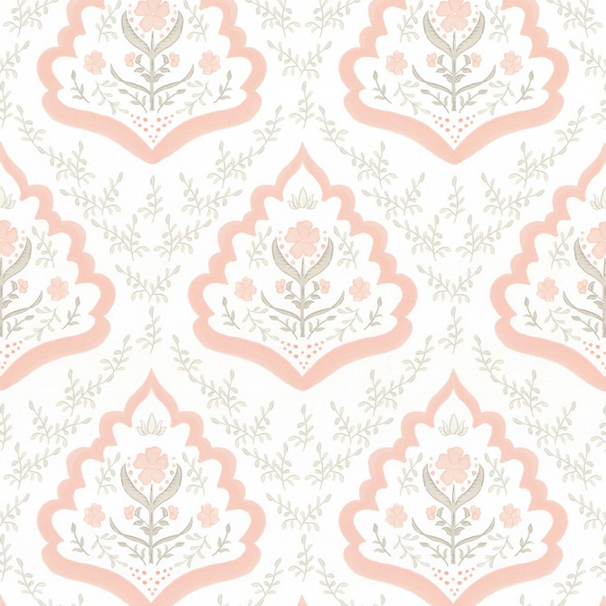 Aoc Wallcovering W7842 Floral Paisley 3 Blossom Wallcovering 100%OTH USA </p><p>Repeat: H: 9.000, V: 13.500 27 in - My Fabric Connection -