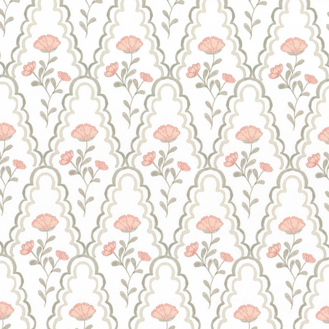 Aoc Wallcovering W7848 Scallop Floral 1 Blossom Wallcovering 100%OTH USA </p><p>Repeat: H: 4.500, V: 9.750 27 in - My Fabric Connection -