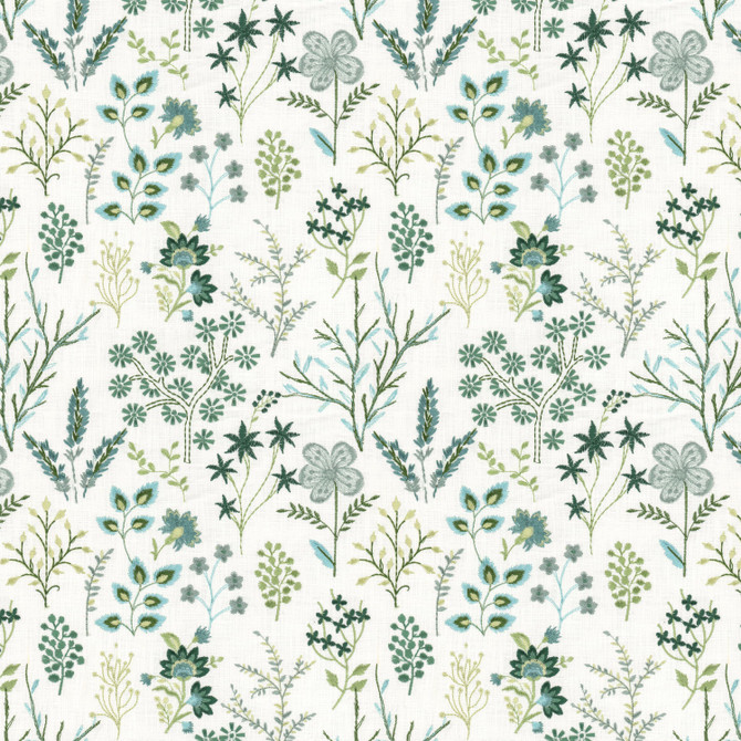 Stout Fabric Corona 2 Teal Fabric 100%COT %BEMB INDIA </p><p>Repeat: H: 12.750, V: 15.250 52 in - My Fabric Connection -