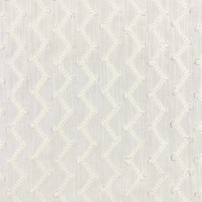 Magnolia Fabric Zag Ivory - Base: 100% Polyester Emb: 100% Cotton India 5000 Horizontal: 4.50" and Vertical: 2" 53" - My Fabric Connection -