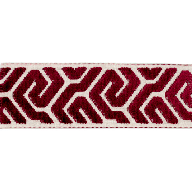 Magnolia Trim Sutton Tape Crimson - 58% Rayon, 31% Poly, 11% Linen China Horizontal: and Vertical: 3.5 - My Fabric Connection -