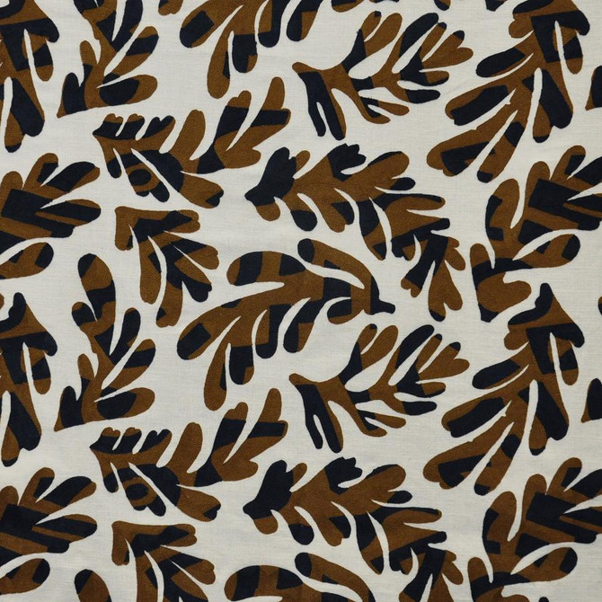 Maxwell Fabric Elkhorn # 304 Chestnut COLOR THEORY-VOL.VII JUNGLE ROOM BASE: 36% COTTON
30% PES
17% VISCOSE
17% LINEN EMB: SPUN POLYESTER INDIA V-15.2" H-25.4" 56" - My Fabric Connection -