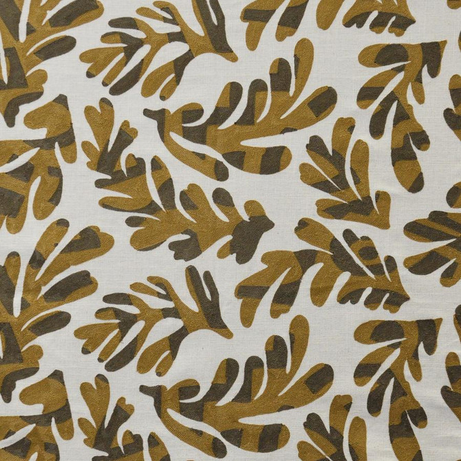 Maxwell Fabric Elkhorn # 607 Ochre COLOR THEORY-VOL.VII SANDALWOOD BASE: 36% COTTON
30% PES
17% VISCOSE
17% LINEN EMB: SPUN POLYESTER INDIA V-15.2" H-25.4" 56" - My Fabric Connection -