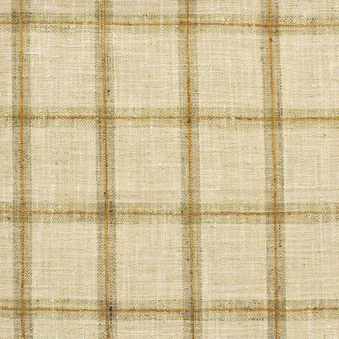 Maxwell Fabric Gridiron # 614 Honey Stripes & Checks Ii 100% POLYESTER INDIA V-4"H-3.37" 54" - My Fabric Connection -