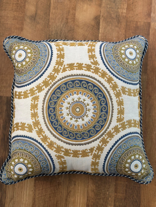 Kravet Design Suzani Medallion 31371-540 Pillow Cover with Coordinating Welt Cord