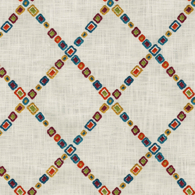 P/K LIFESTYLES Fabric Diamond Jewel Emb. Confetti 471130 - Base: 100% cotton / Emb. 100% polyester India 51000 Horizontal: 6.5 and Vertical: 7.5 55 - My Fabric Connection -