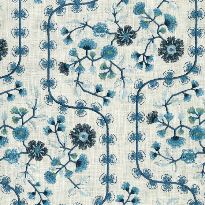 P/K LIFESTYLES Fabric Flower Shower Emb. Azure 471141 - Base: 100% cotton / Emb 100% rayon India 51000 Horizontal: 13 and Vertical: 15.25 56 - My Fabric Connection - P/K LIFESTYLES Fabric Flower Shower Emb. Azure 471141 - Base: 100% cotton / Emb 100% rayon India 51000 Horizontal: 13 and Vertical: 15.25 56 - My Fabric Connection -