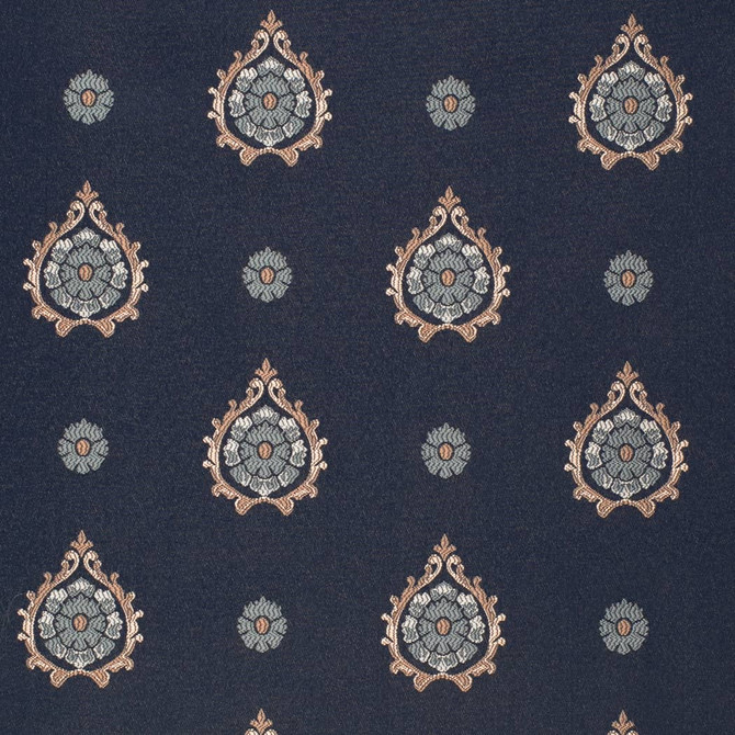 Charlotte Fabric D4418 Aurora Navy Vintage Damask 100% Polyester Asia </p><p>Repeat: Horizontal 7.5" x Vertical 7" 54 Inches - My Fabric Connection -