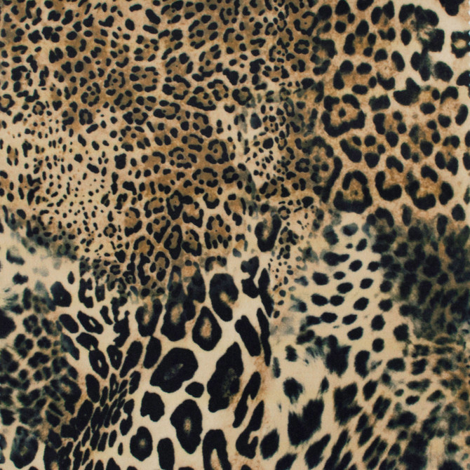 Europatex Fabric Kingdom Leopard Black/Tan Kingdom 100% Polyester 57.00 inches - My Fabric Connection -