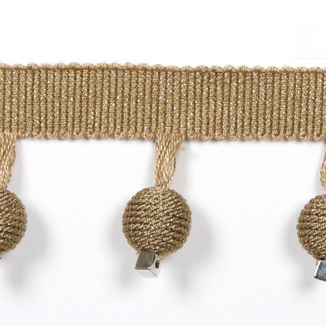 Europatex Fabric Le Lin Metallic Beaded Fringe Copper Le Lin 53% Fibranne, 28% Rayon, 19% Cotton 1.46 inches - My Fabric Connection -
