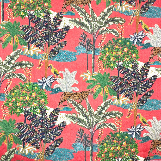 Europatex Fabric Paradise Red Green Paradise 100% Cotton 55.00 inches - My Fabric Connection - Europatex Fabric Paradise Red Green Paradise 100% Cotton 55.00 inches - My Fabric Connection -