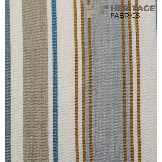 Heritage Fabric Bridgewater Azure - 100% Cotton India 30,000 Horizontal: 13.5" and Vertical: N/A 54" - My Fabric Connection -