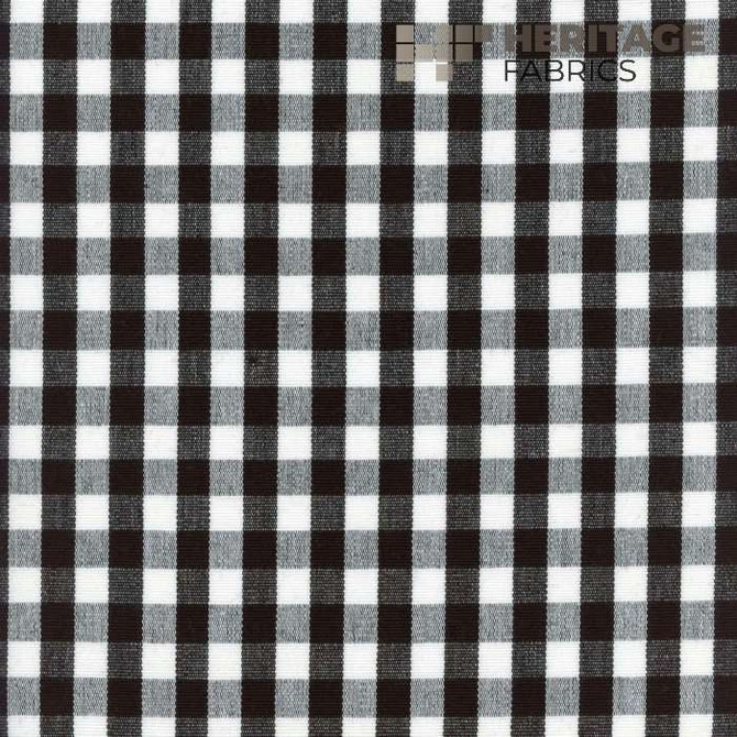 Heritage Fabric Chester Black/White - 100% Cotton India 9,000 Horizontal: 0.75" and Vertical: 0.75" 54" - My Fabric Connection -