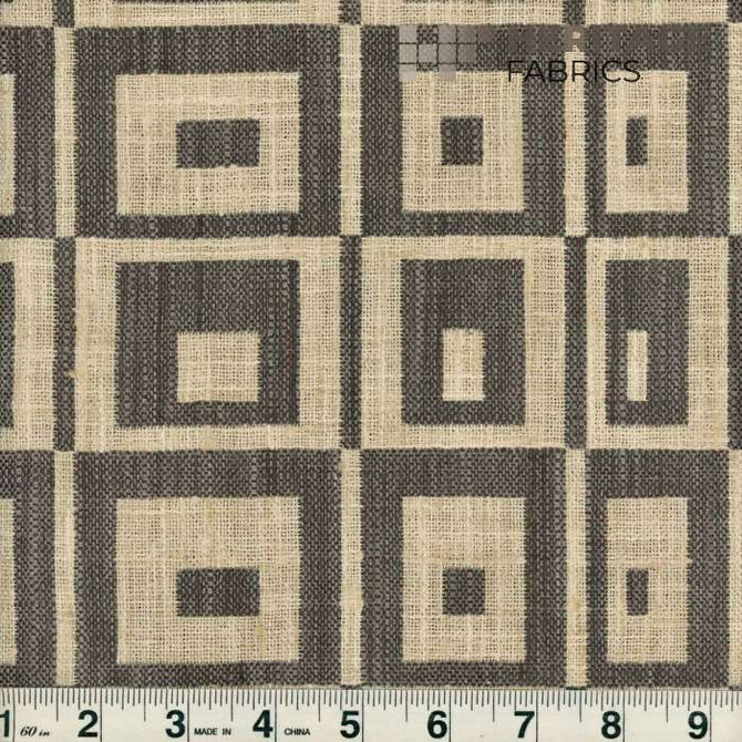 Heritage Fabric Cubic Asphalt - 100% Polyester India 9,000 Horizontal: 7.75" and Vertical: 9" 54" - My Fabric Connection -