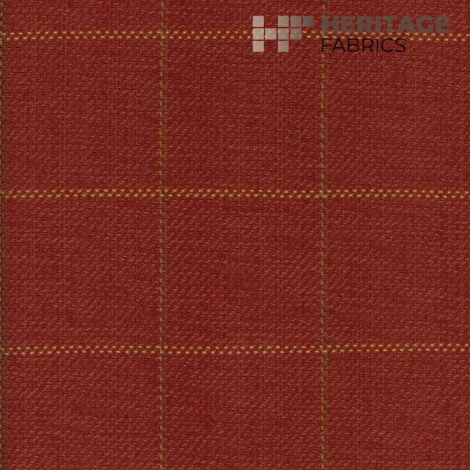 Heritage Fabric Frazier Terracotta - 100% Cotton India 30,000 Horizontal: 3" and Vertical: 3" 54" - My Fabric Connection -