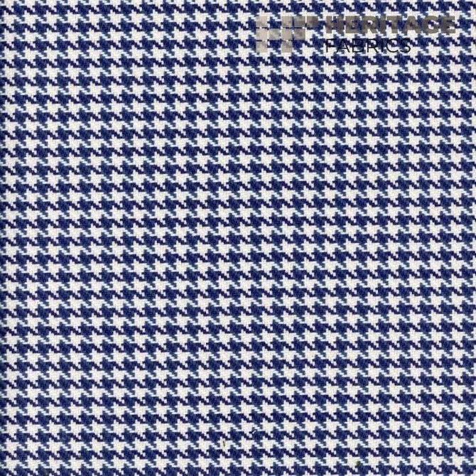 Heritage Fabric Houndstooth Navy - 100% Cotton India 20,000 Horizontal: 0.375" and Vertical: 0.375" 54" - My Fabric Connection -